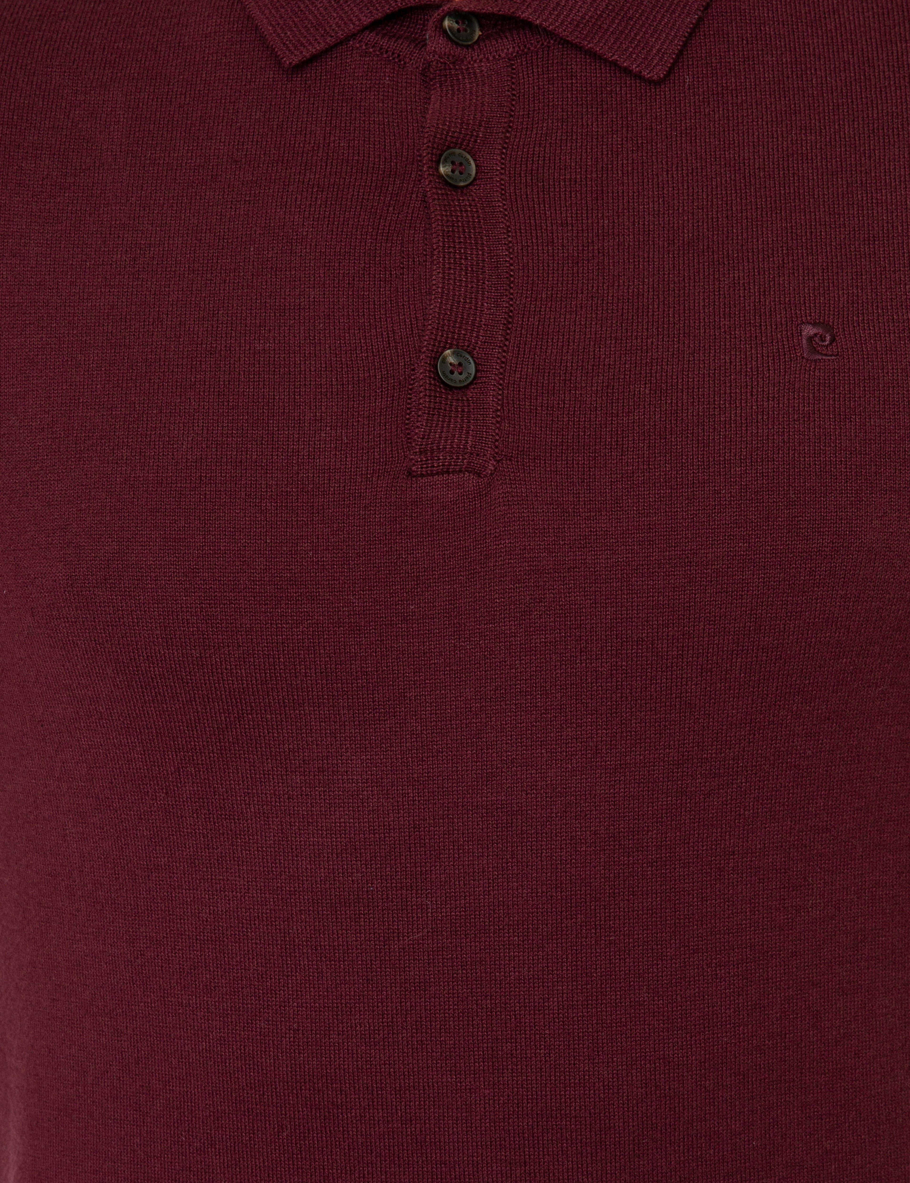 Bordo Slim Fit Polo Yaka Basic Triko Kazak