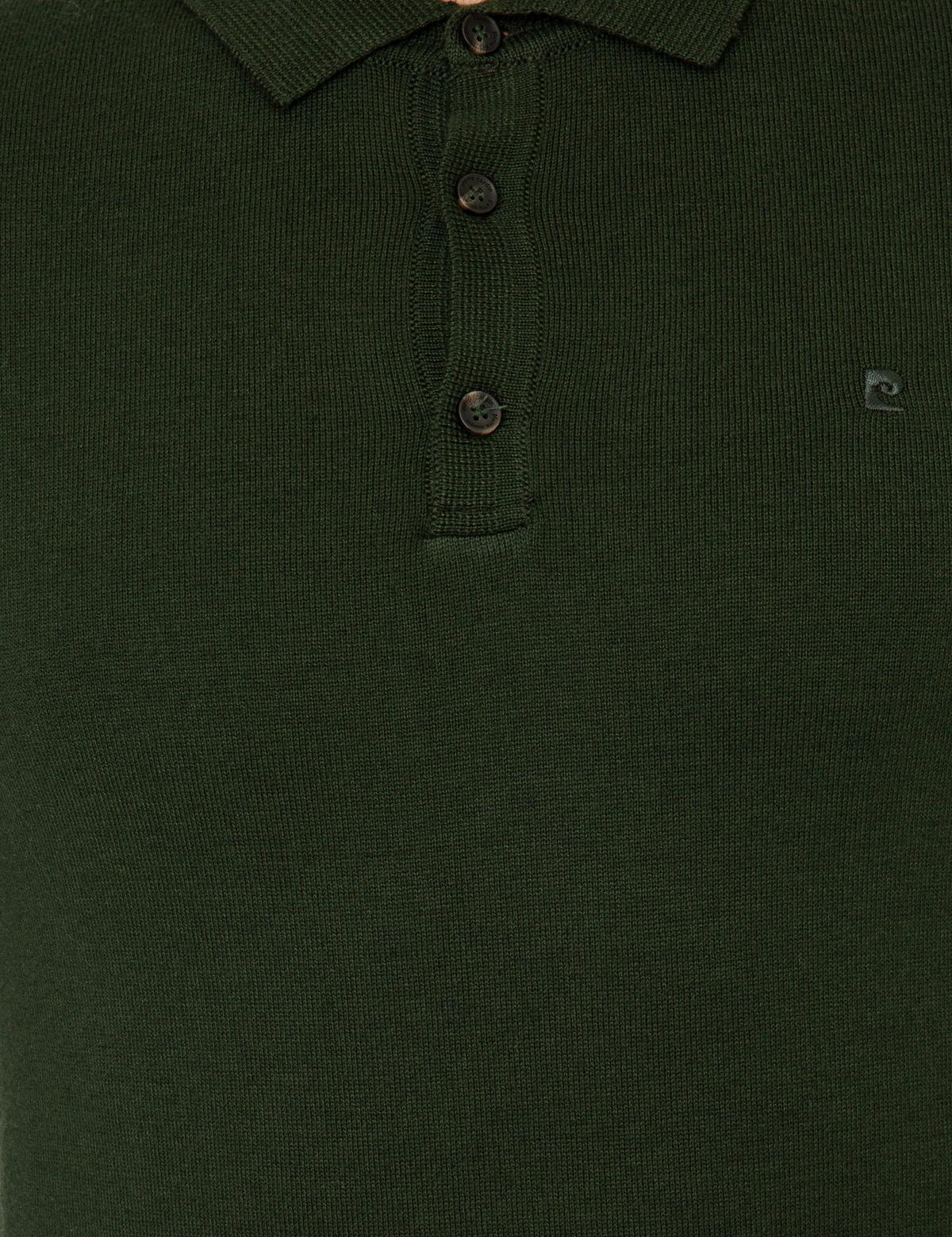 Yeşil Slim Fit Basic Triko Kazak - 50248550031