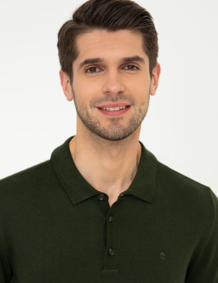 Yeşil Slim Fit Basic Triko Kazak - 50248550031