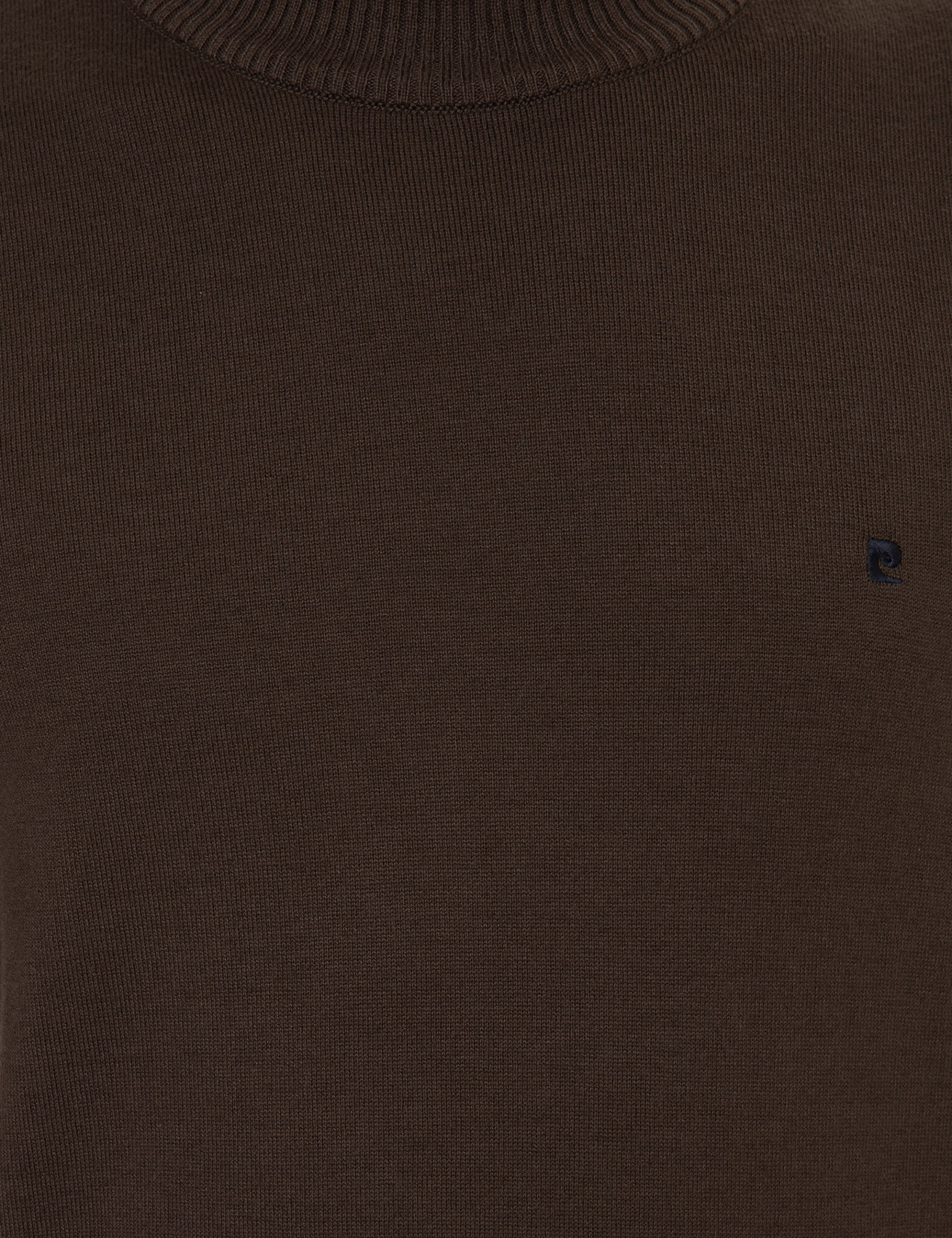 Kahverengi Slim Fit Yarım Balıkçı Yaka Basic Triko Kazak