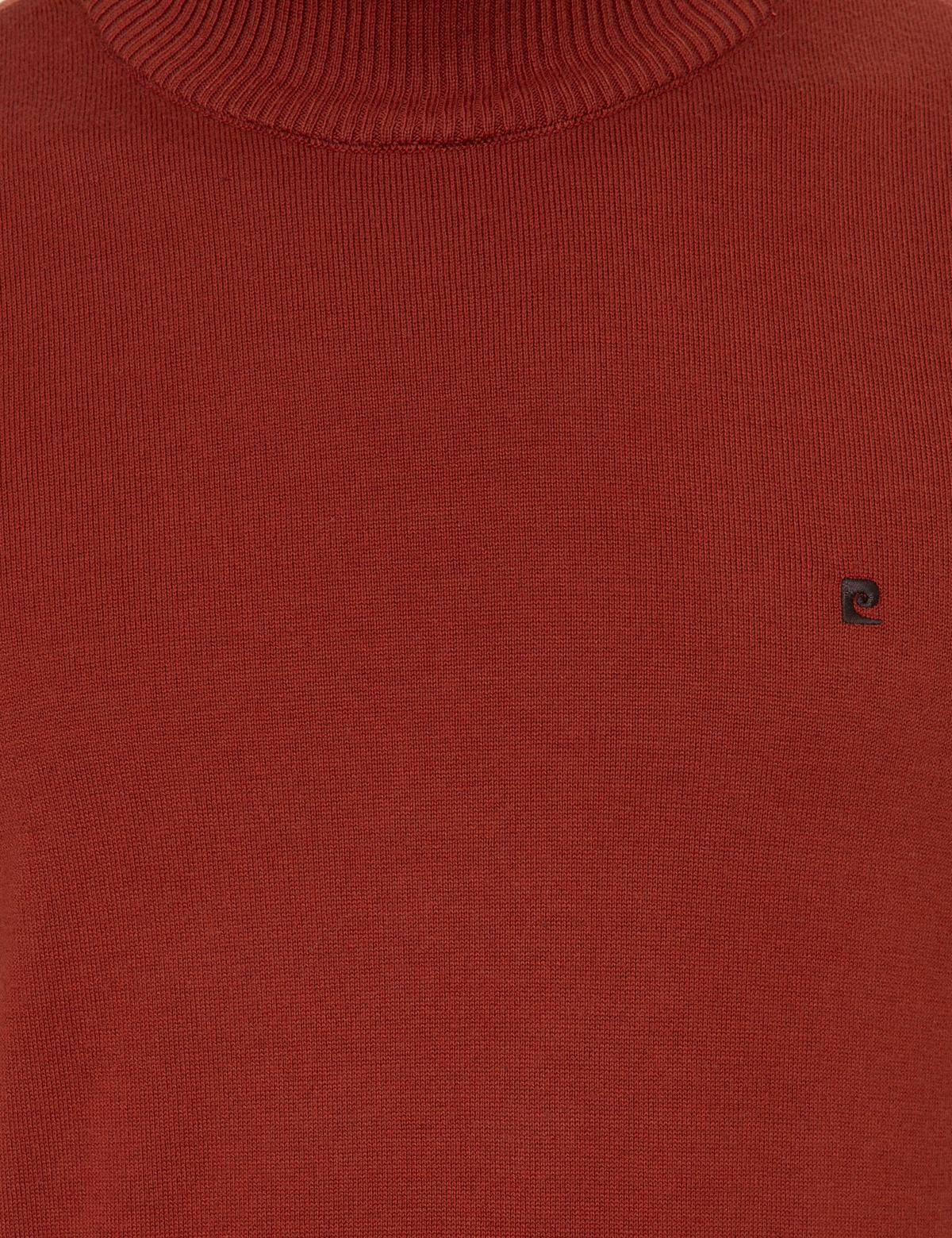 Kiremit Slim Fit Yarım Balıkçı Yaka Basic Triko Kazak - 50248552038