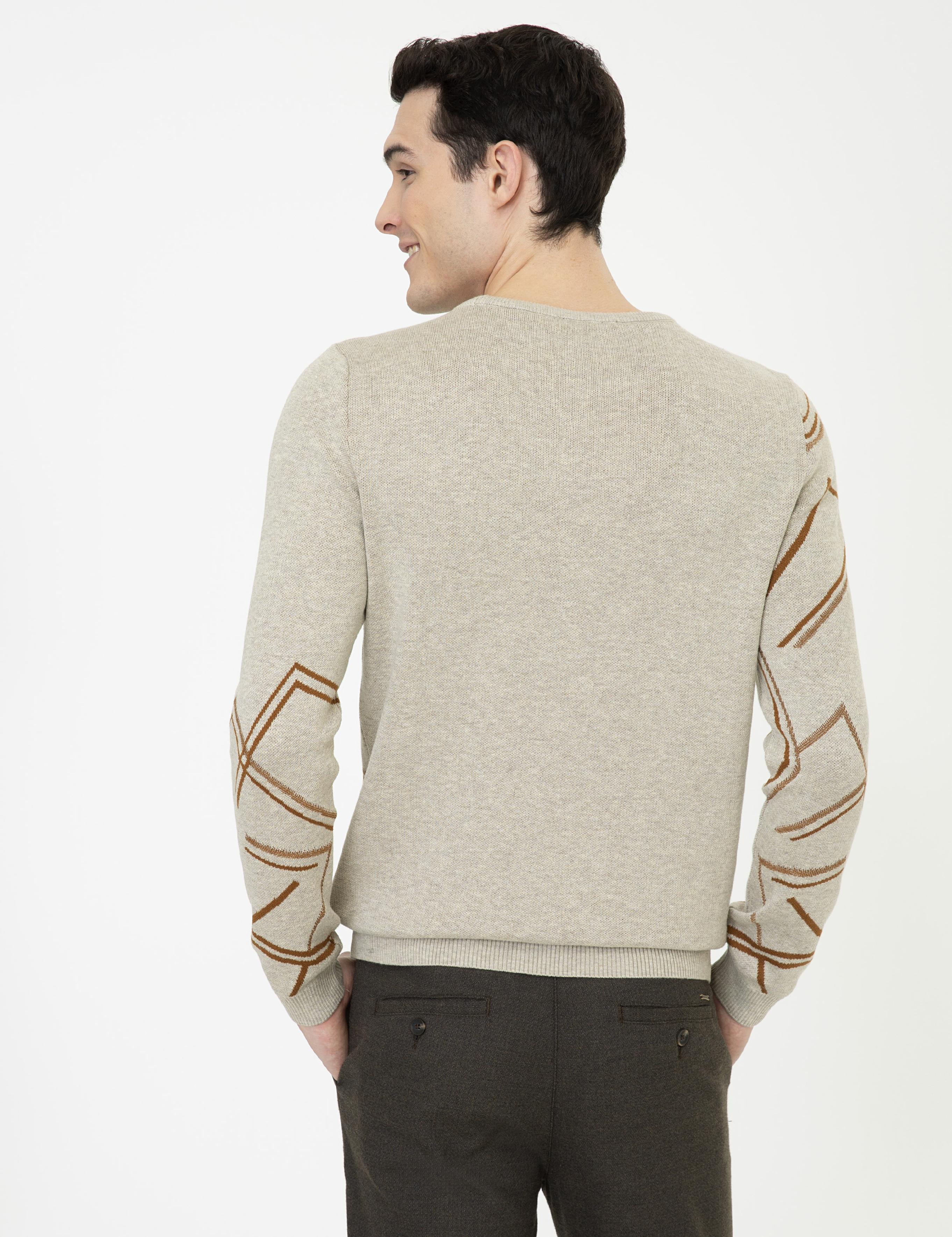 Kum Melanj Slim Fit Bisiklet Yaka Triko Kazak