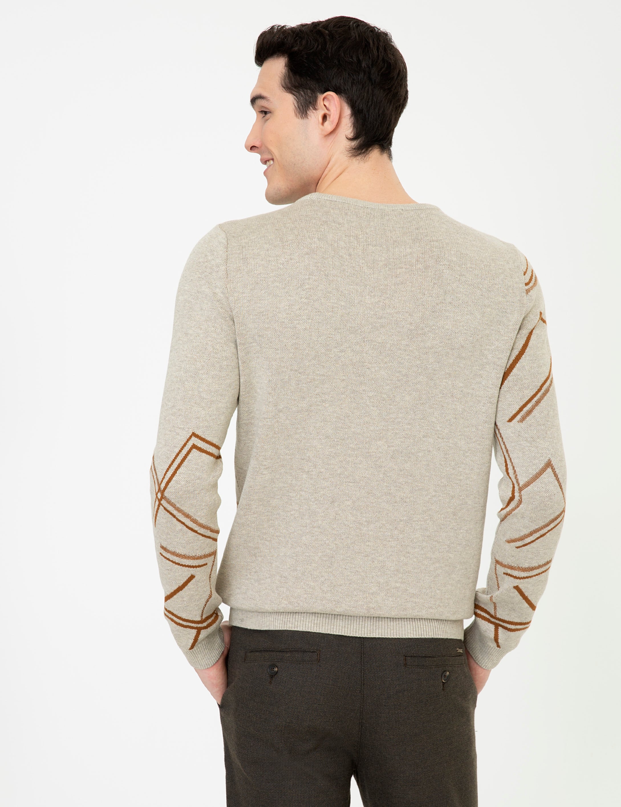 Kum Melanj Slim Fit Bisiklet Yaka Triko Kazak - Image 4
