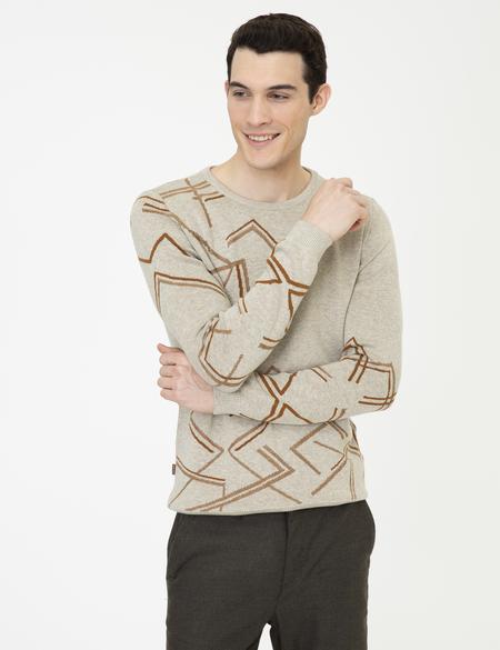 Kum Melanj Slim Fit Bisiklet Yaka Triko Kazak - 50240606024