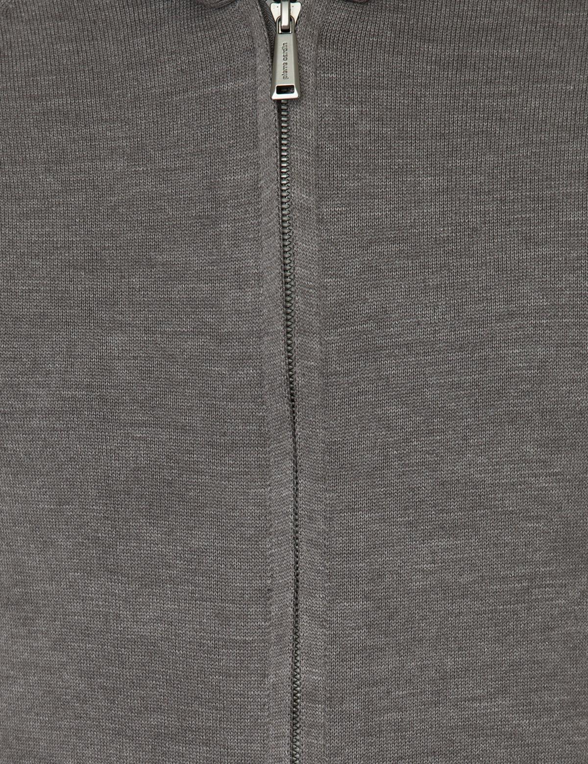Gri Melanj Regular Fit Fermuarlı Triko Hırka - 50240536013