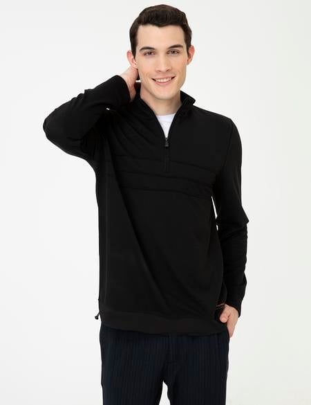 Siyah Comfort Fit Sweatshirt - 50240675017