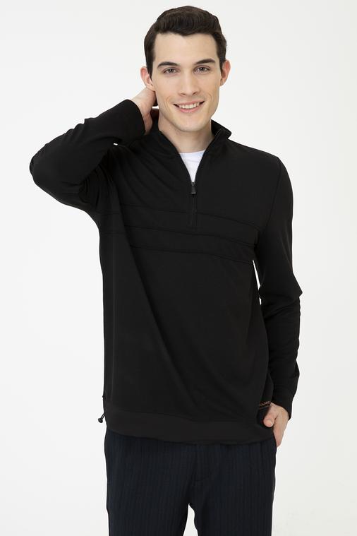 Siyah Comfort Fit Sweatshirt