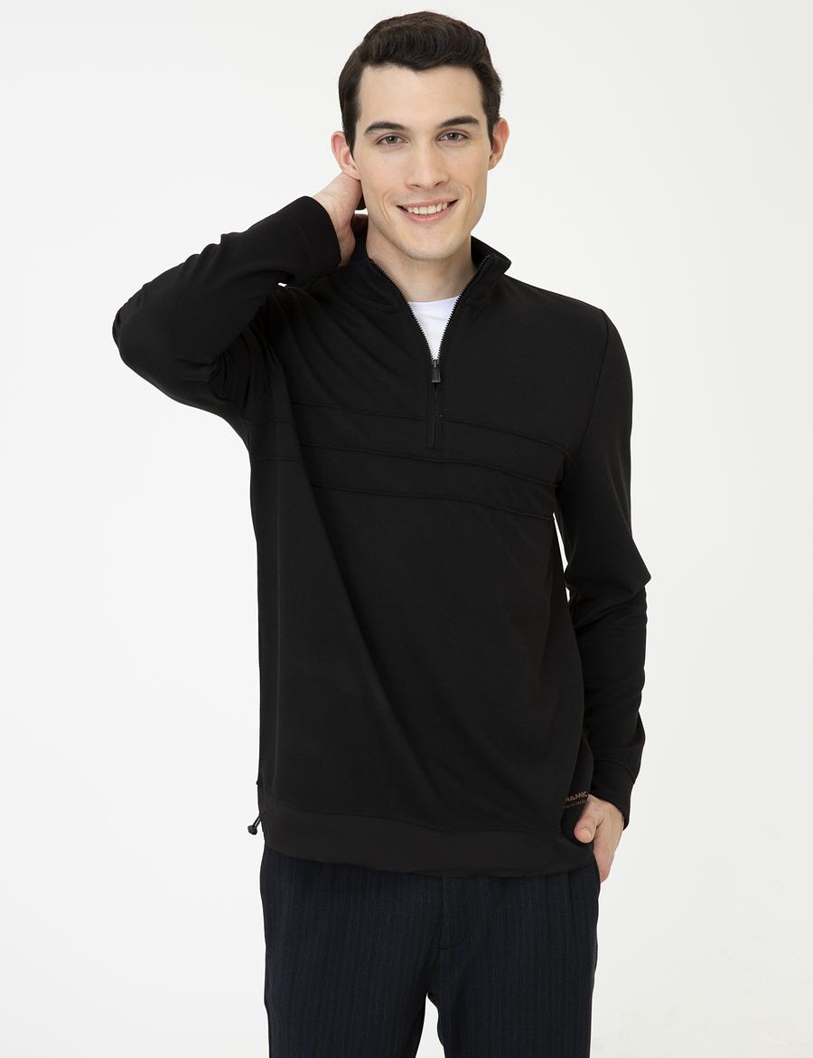 Siyah Comfort Fit Sweatshirt