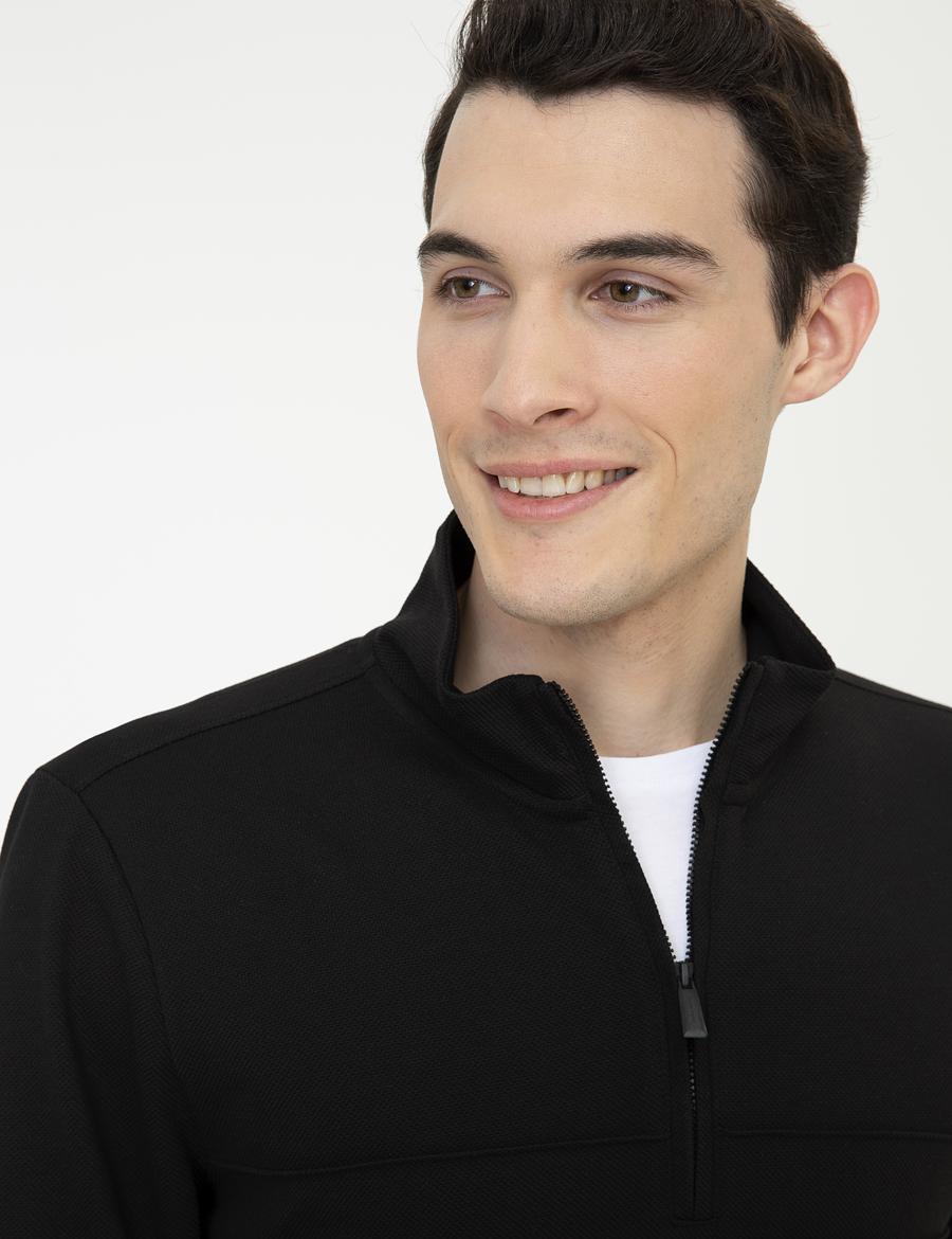 Siyah Comfort Fit Sweatshirt