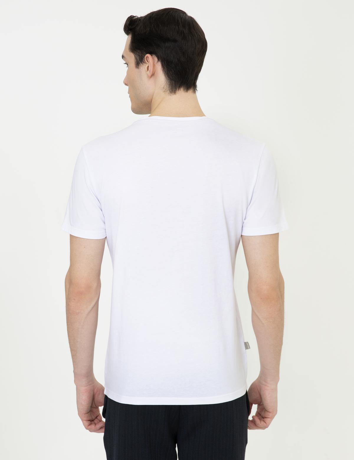 Beyaz Slim Fit Tişört - 50240518004