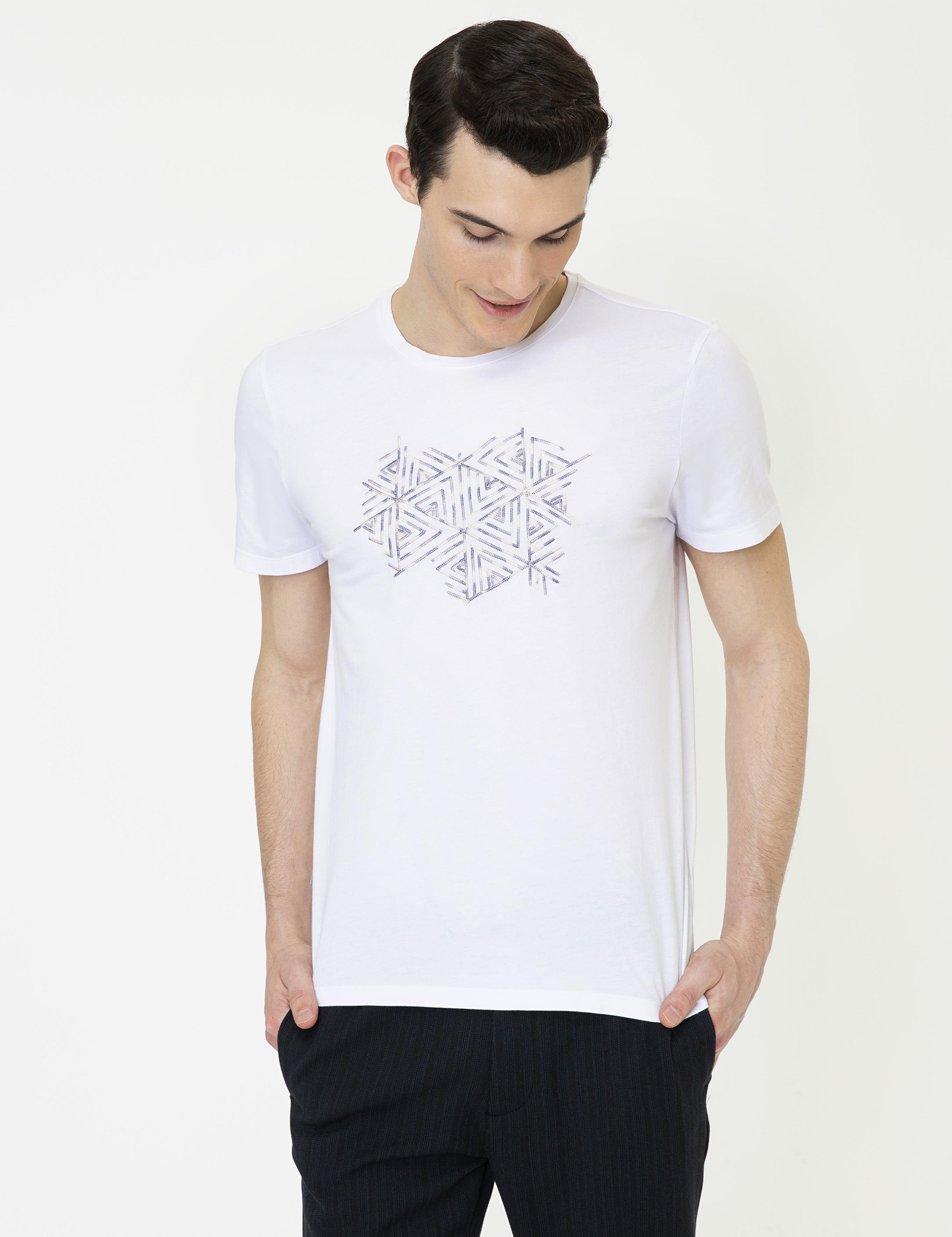 Beyaz Slim Fit Tişört