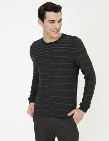 Antrasit Slim Fit Triko Kazak - 50241474033