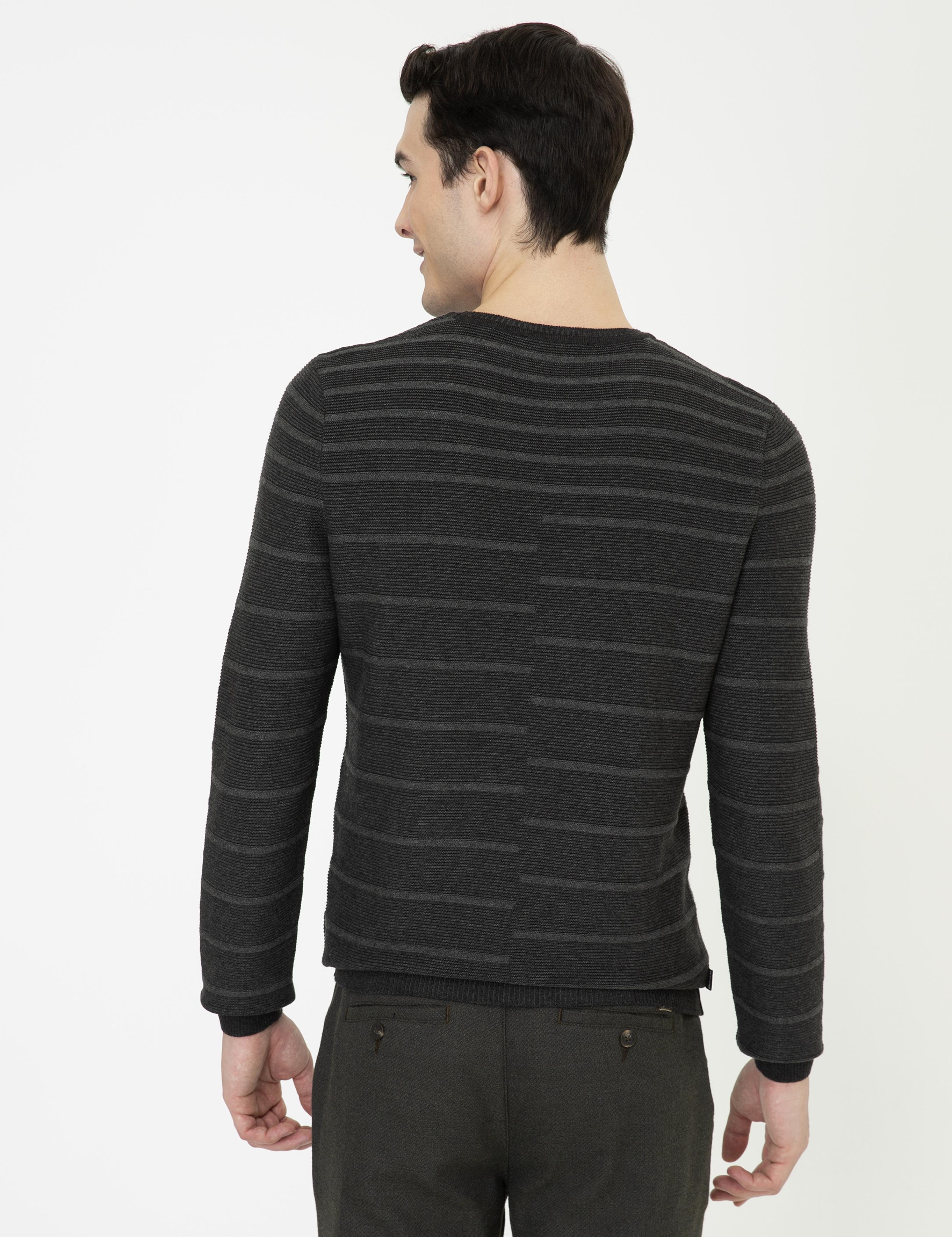 Antrasit Slim Fit Triko Kazak