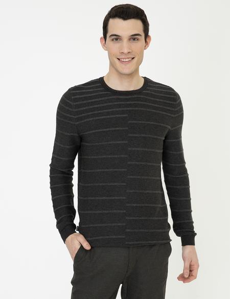 Antrasit Slim Fit Triko Kazak - 50241474033