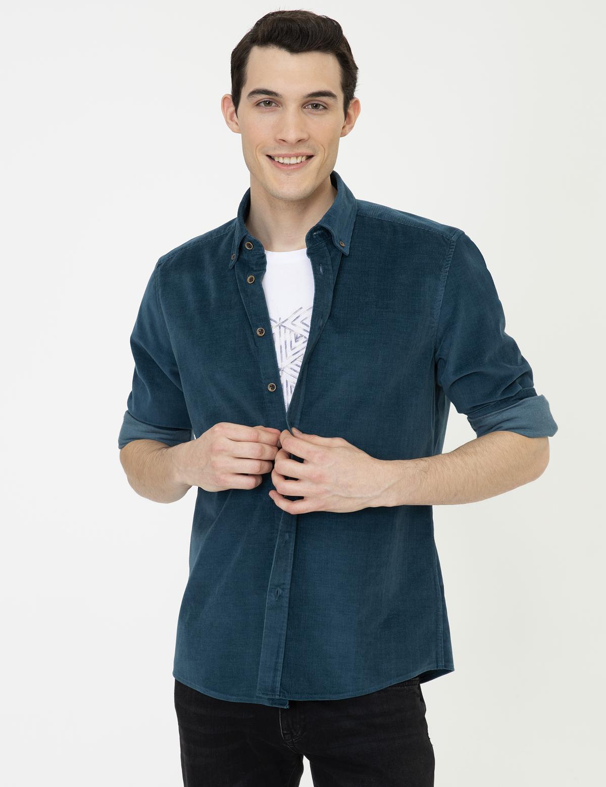 Petrol Regular Fit Uzun Kollu Gömlek - 50241505062