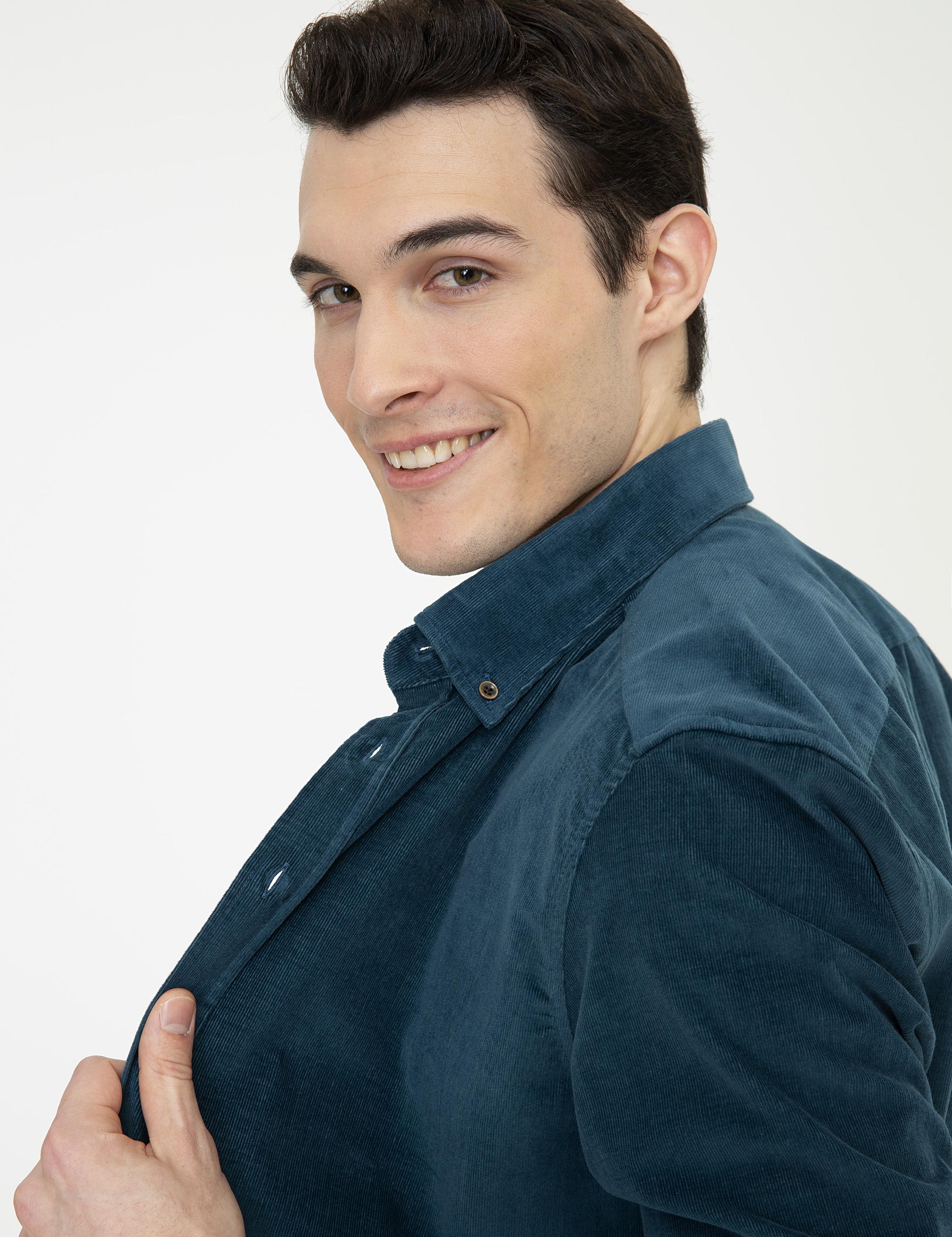 Petrol Regular Fit Uzun Kollu Gömlek