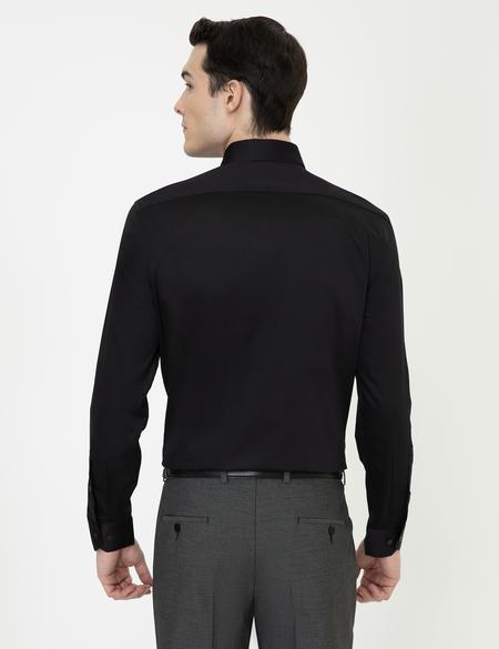 Siyah Slim Fit Uzun Kollu Klasik Gömlek - 50243307011