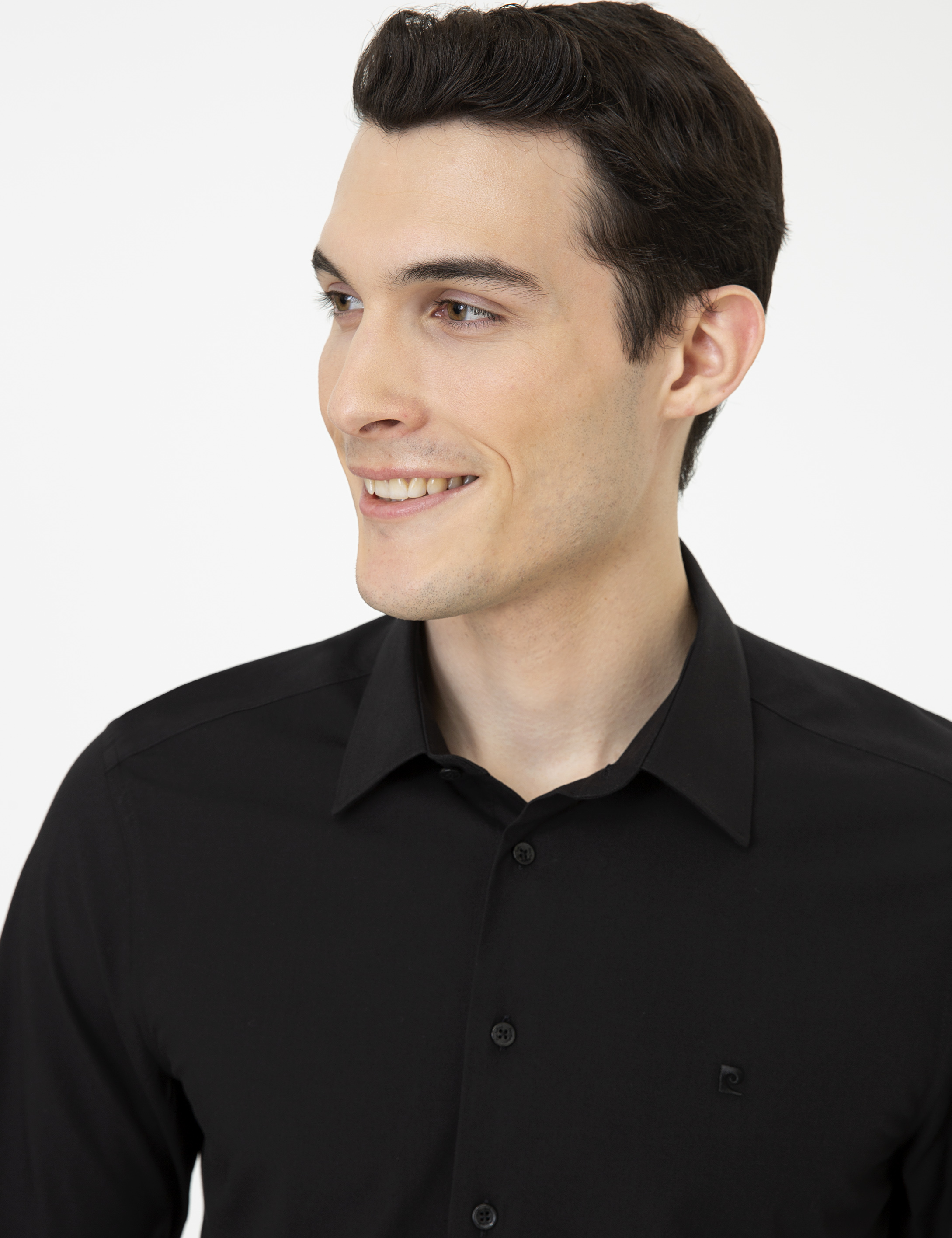 Pierre Cardin Siyah Slim Fit Uzun Kollu Klasik Gömlek görsel 2