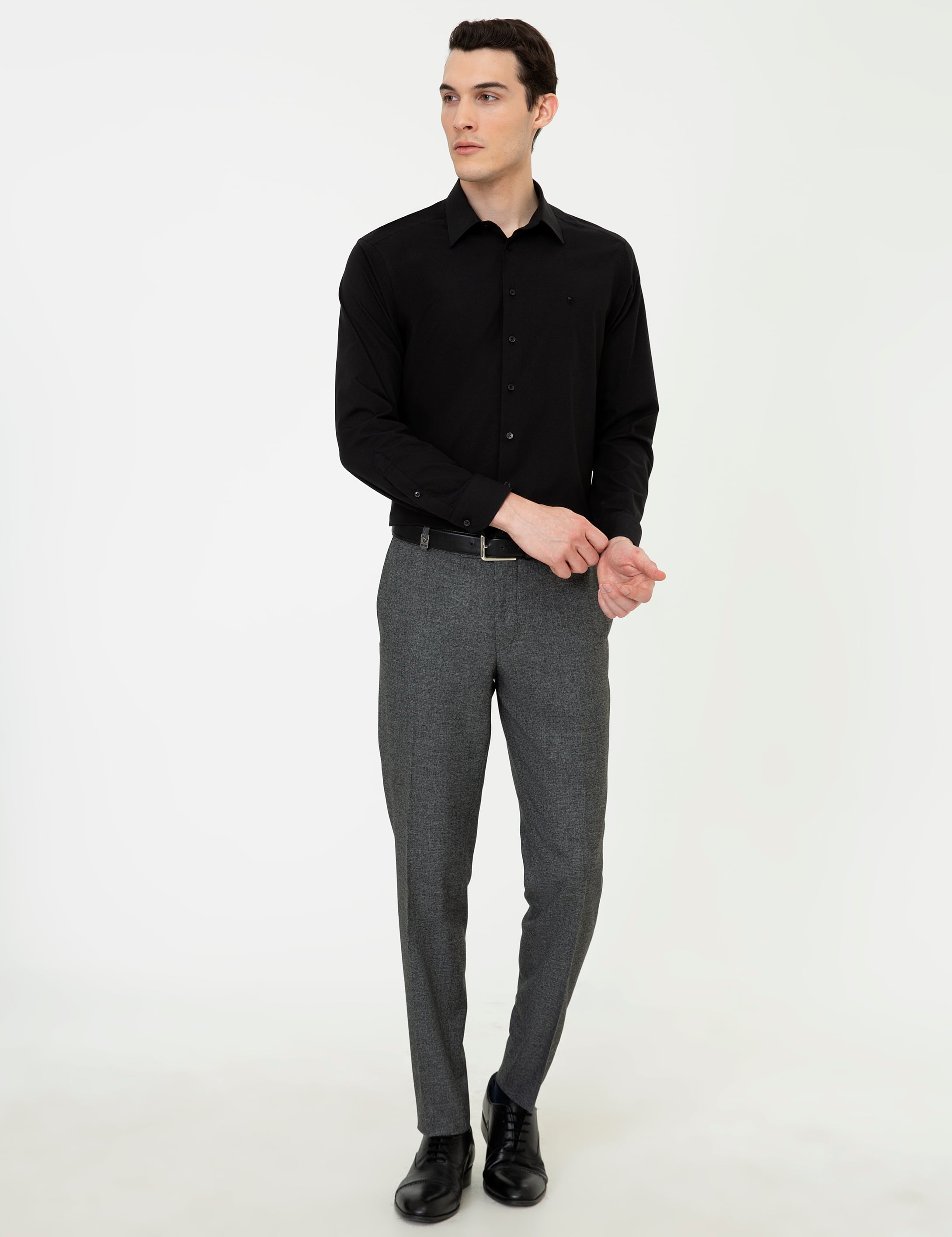 Siyah Slim Fit Uzun Kollu Klasik Gömlek