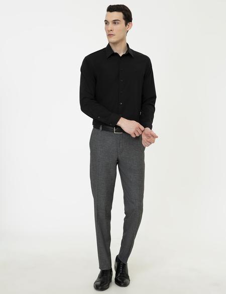 Siyah Slim Fit Uzun Kollu Klasik Gömlek - 50251670001