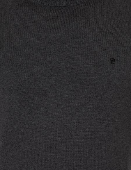 Antrasit Melanj Slim Fit Yarım Balıkçı Yaka Basic Triko Kazak - 50248552048