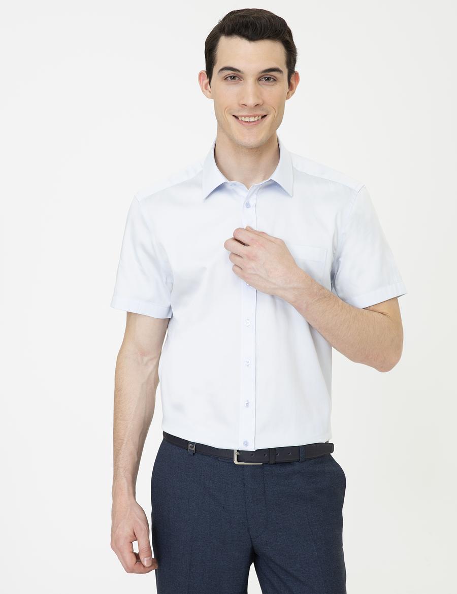 Açık Mavi Regular Fit Kısa Kollu Gömlek