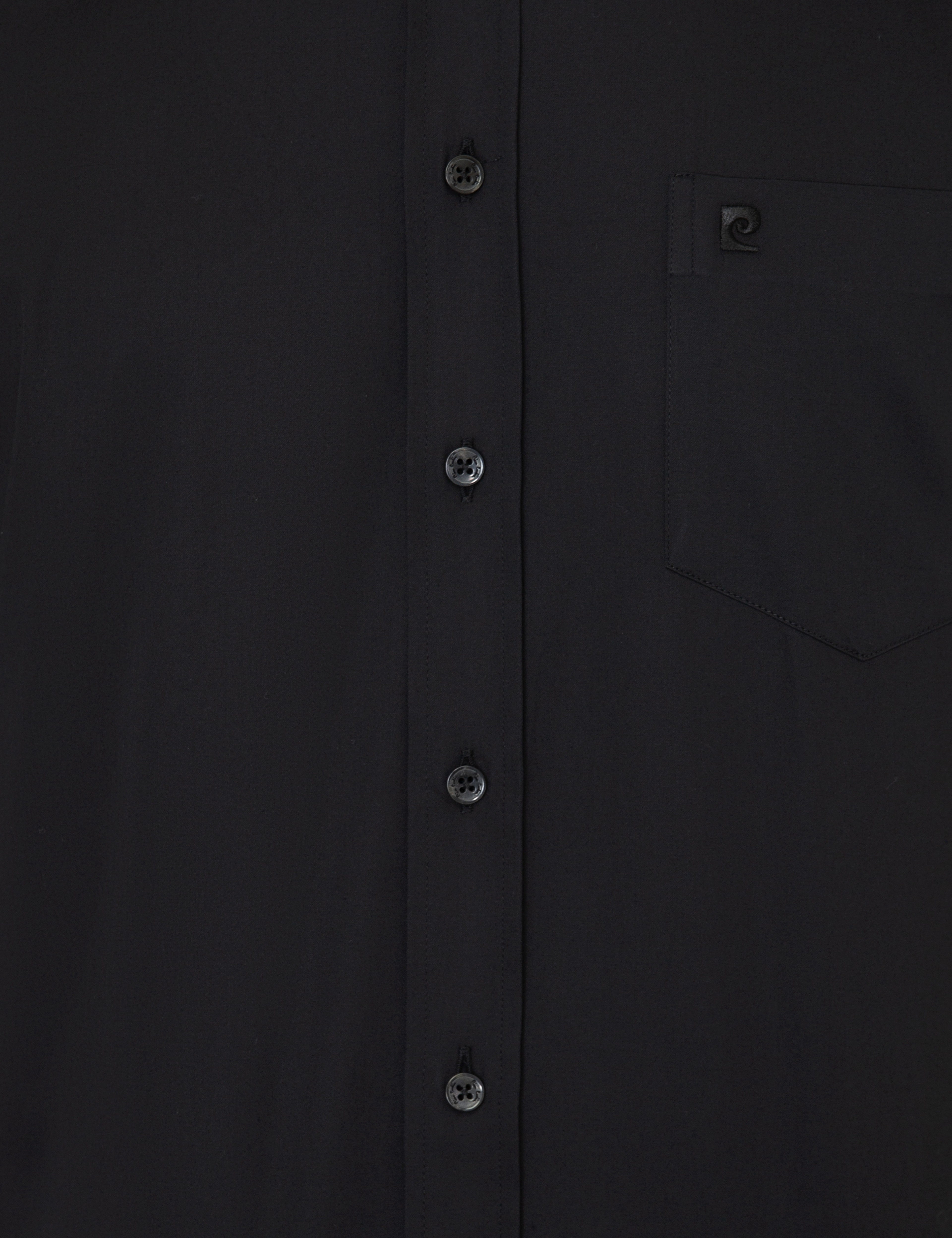 Siyah Regular Fit Kısa Kollu Gömlek - Image 5