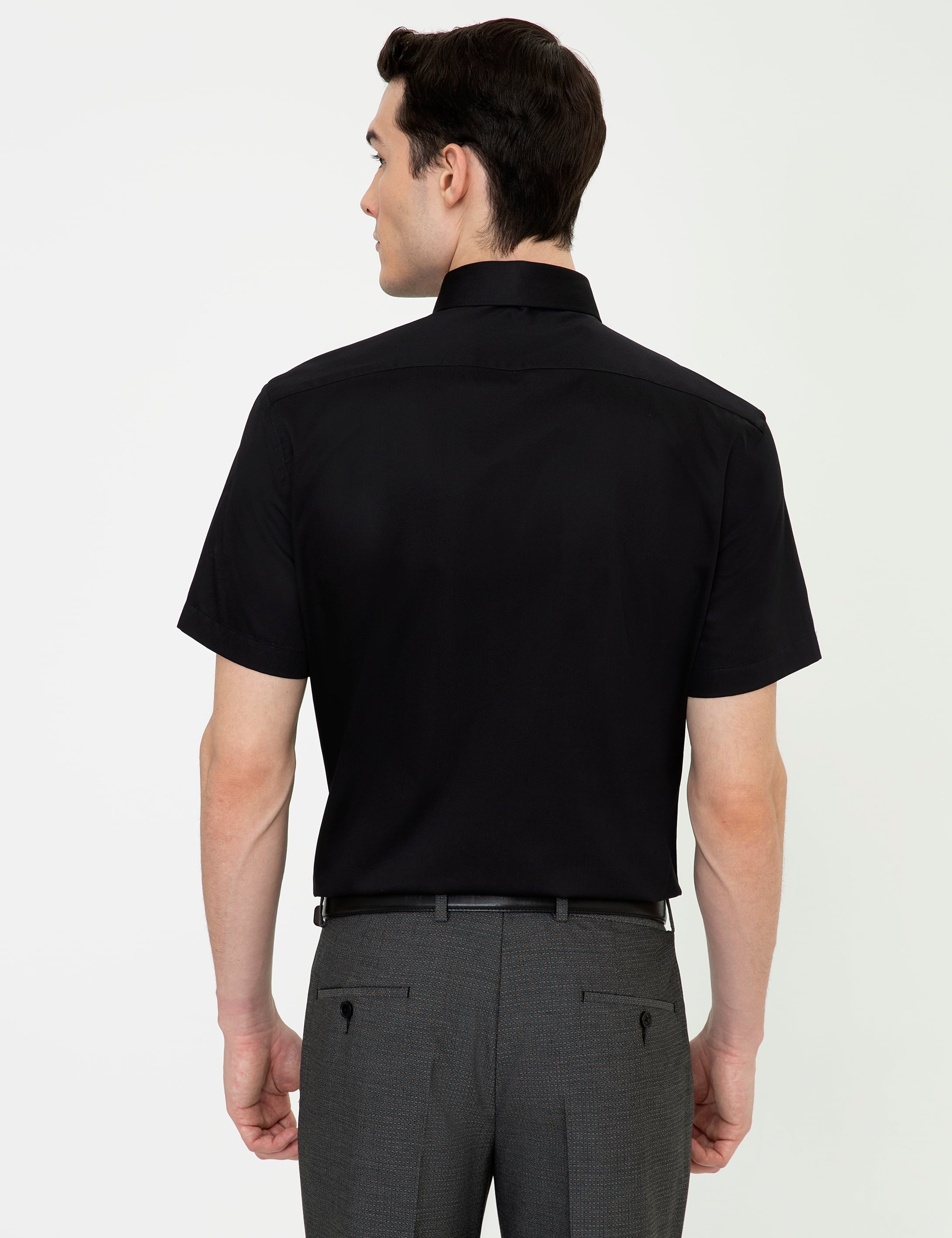 Pierre Cardin Siyah Regular Fit Kısa Kollu Gömlek görsel 3