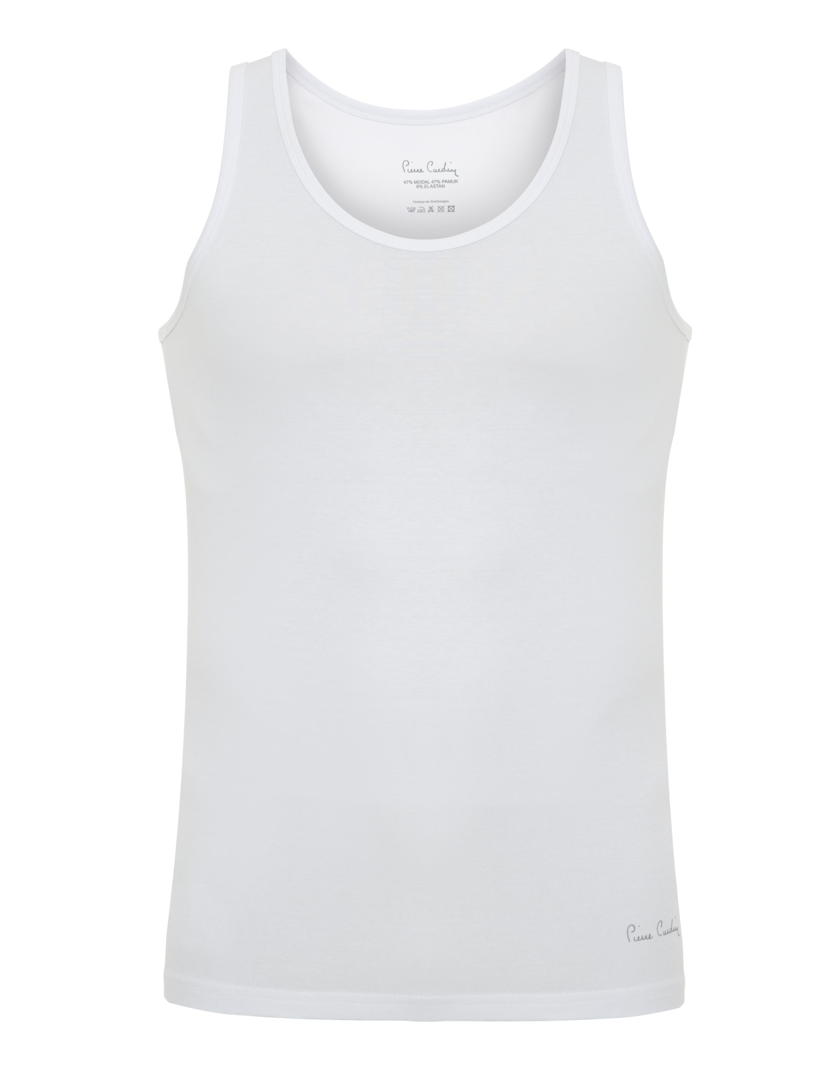 Beyaz Pamuk Modal Karışımlı 2'li Atlet