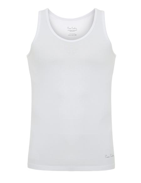 Beyaz Pamuk Modal Karışımlı 2'li Atlet - 50257012004