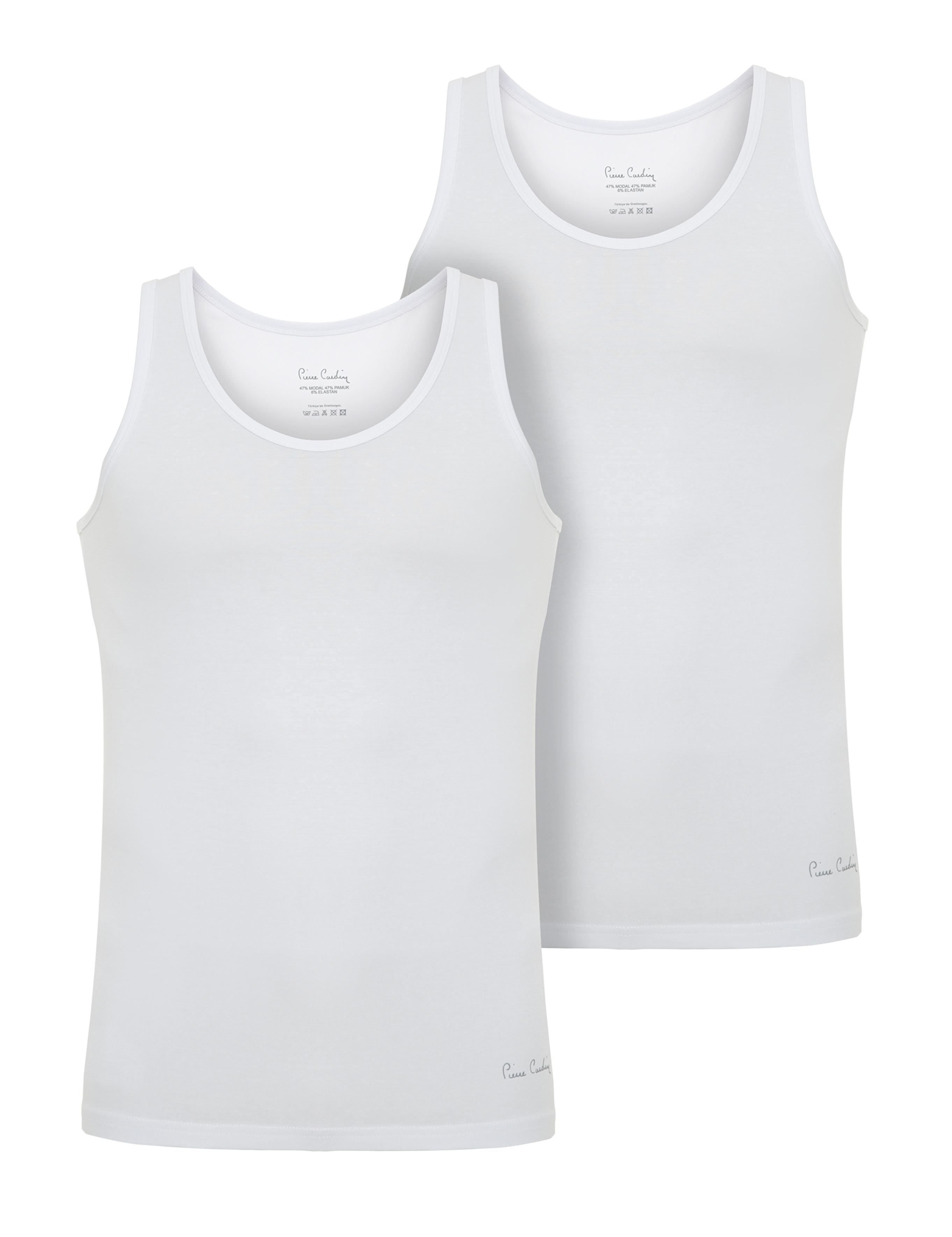 Beyaz Pamuk Modal Karışımlı 2'li Atlet