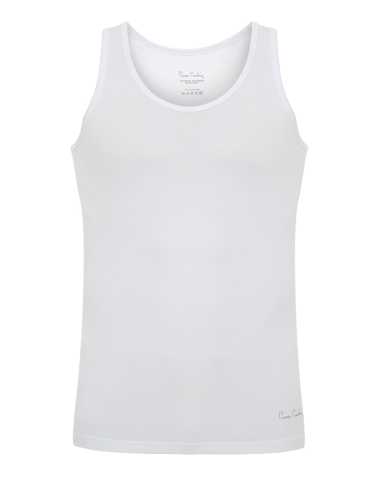 Beyaz Pamuk Modal Karışımlı 2'li Atlet - 50257012004