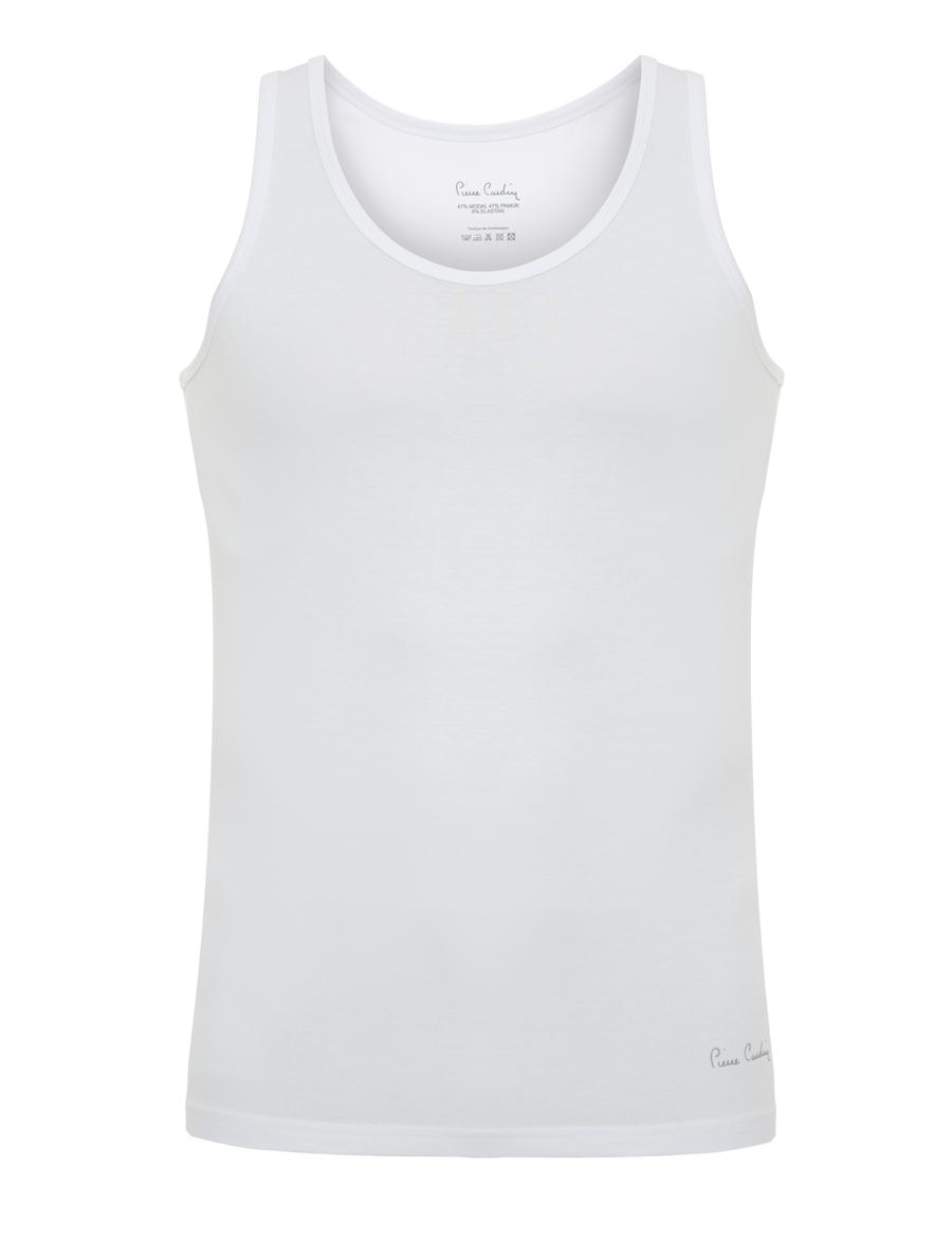 Beyaz Pamuk Modal Karışımlı 2'li Atlet