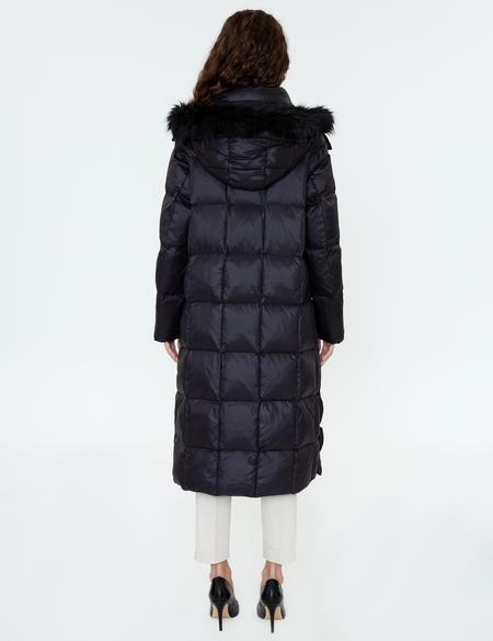 Siyah Standart Fit Kaz Tüyü Mont - 50243984008