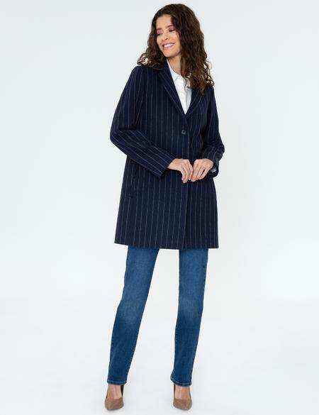 Lacivert Kaşe Kaban - 50244933003