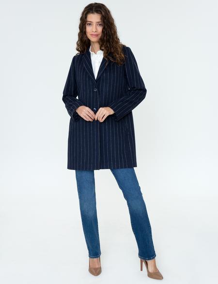 Lacivert Kaşe Kaban - 50244933003