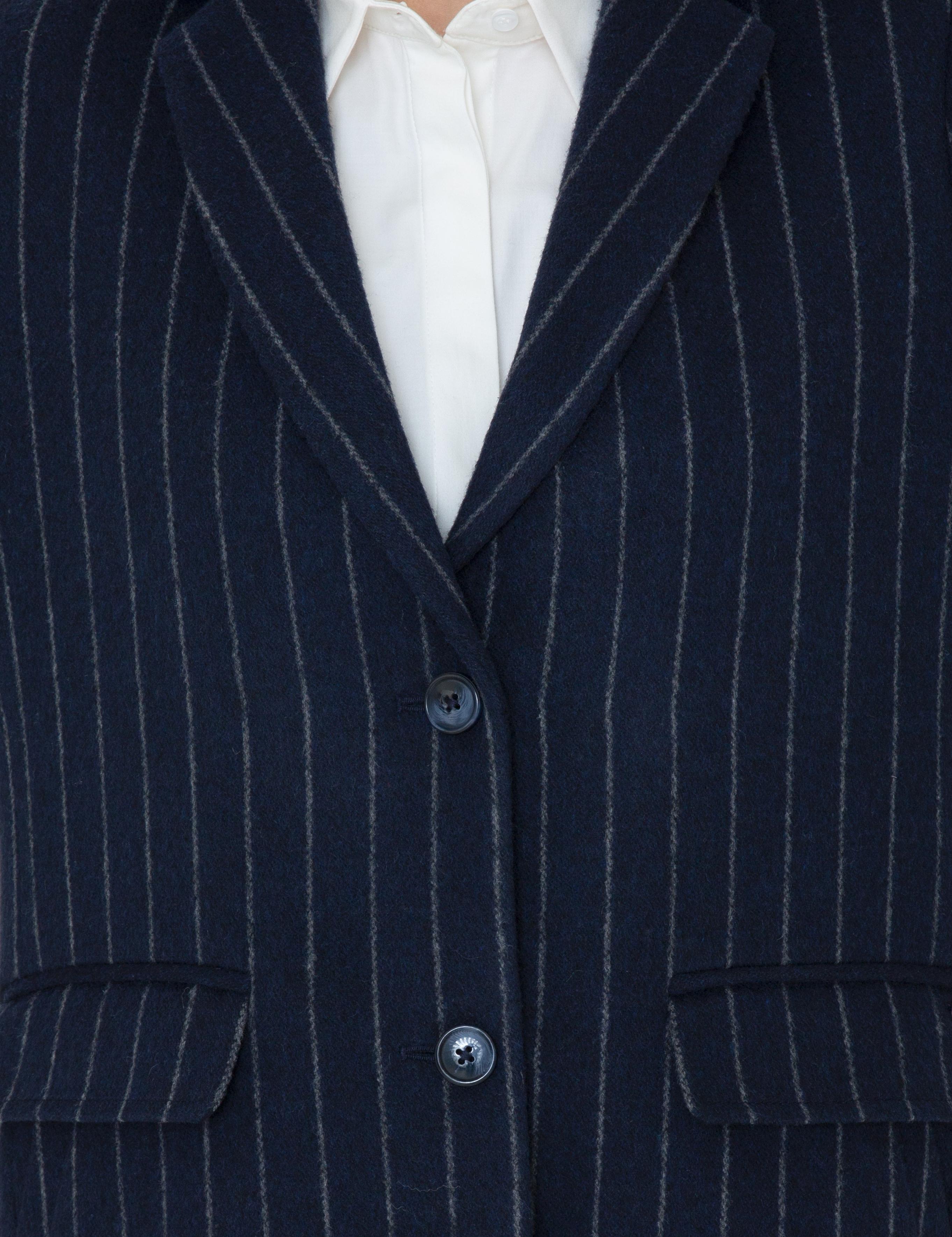 Lacivert Kaşe Kaban