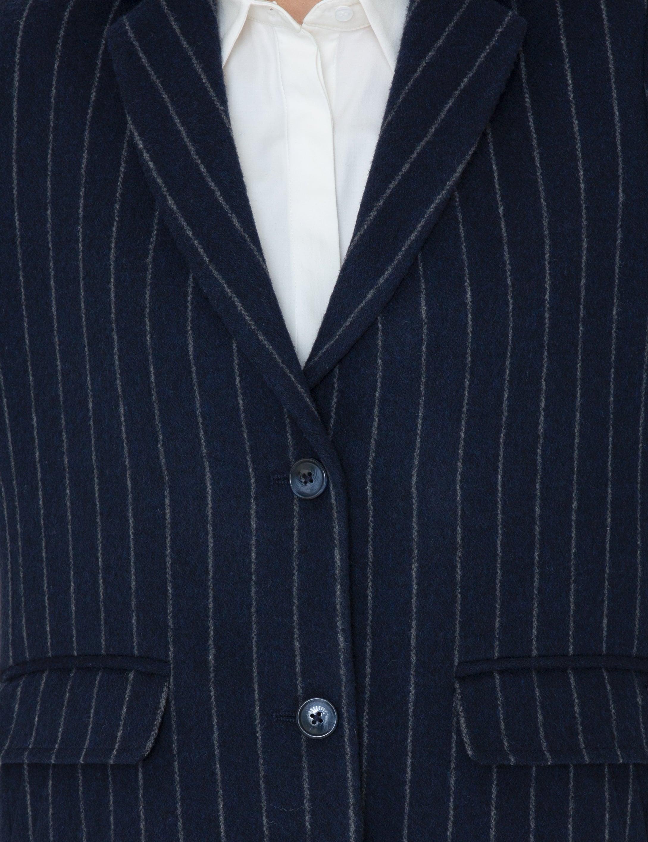 Lacivert Kaşe Kaban - Image 6