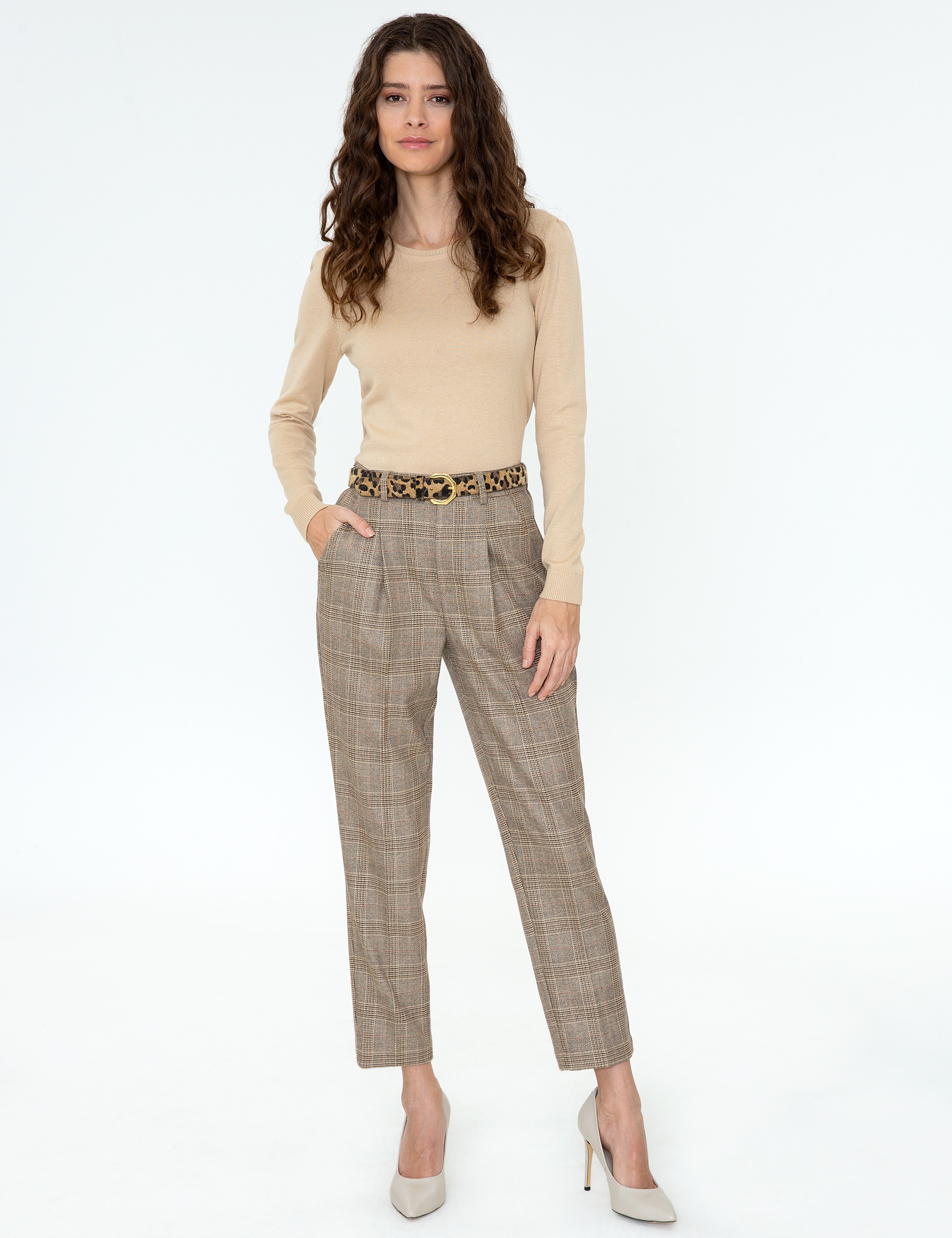 Camel Slim Fit Kumaş Pantolon - Image 1