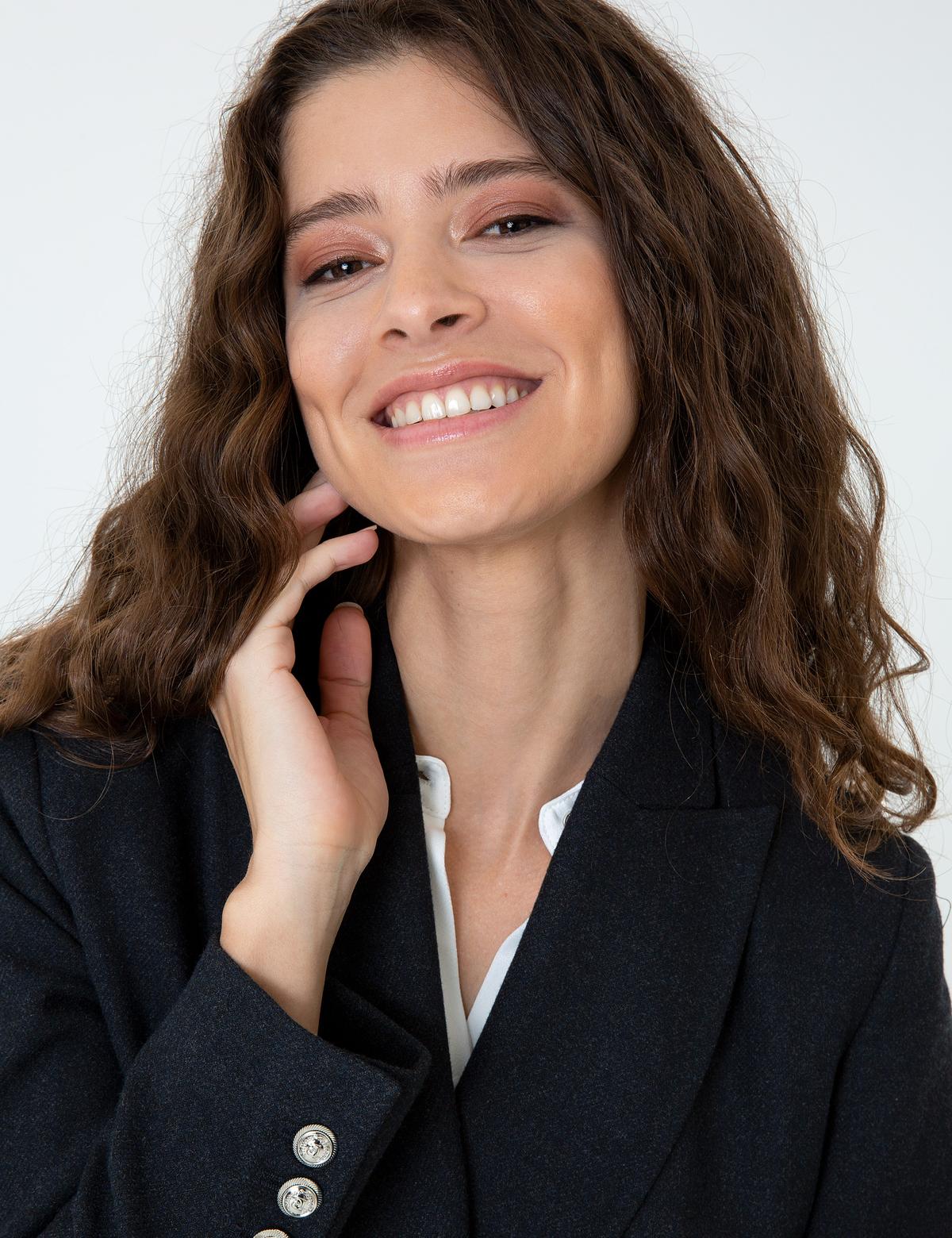 Siyah Kruvaze Ceket - 50244977013