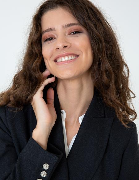 Siyah Kruvaze Ceket - 50244977013