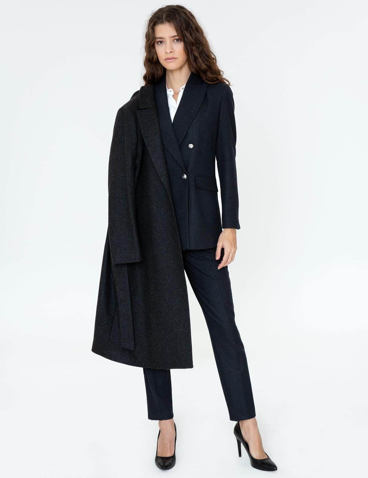 Siyah Kruvaze Ceket - 50244977013