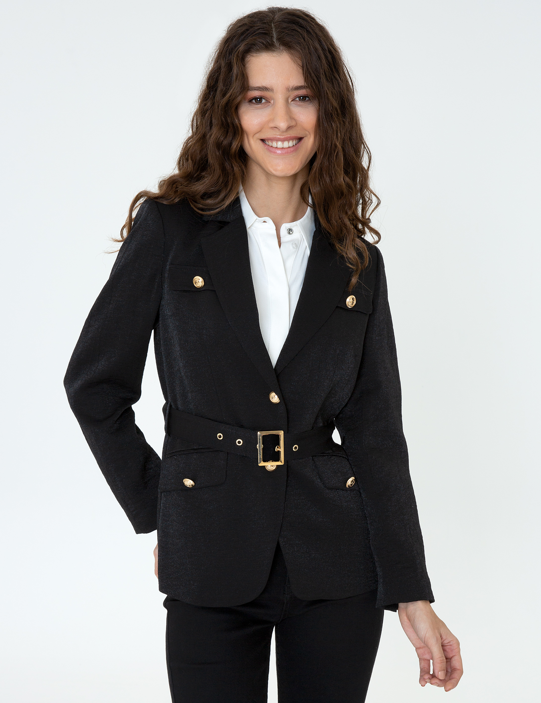Siyah Standart Fit Ceket - Image 4