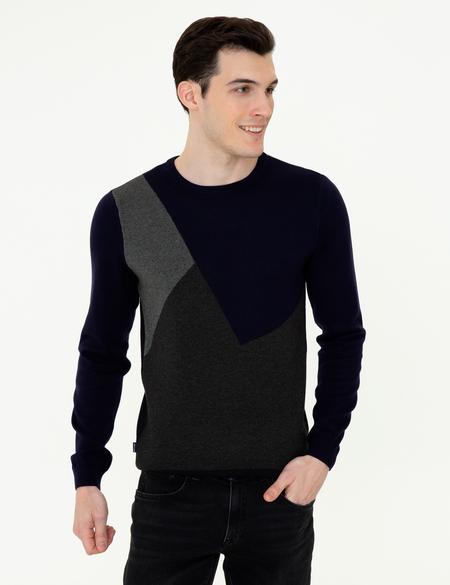 Lacivert Slim Fit Triko Kazak - 50248621006
