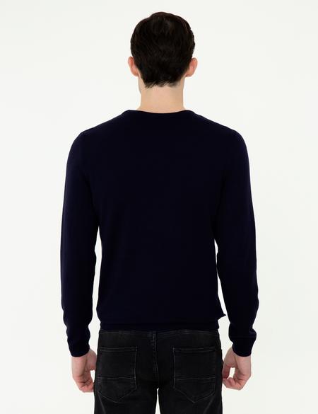 Lacivert Slim Fit Triko Kazak - 50248621006