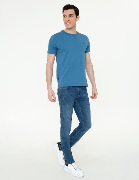 İndigo Slim Fit Bisiklet Yaka Basic Tişört - 50252189034