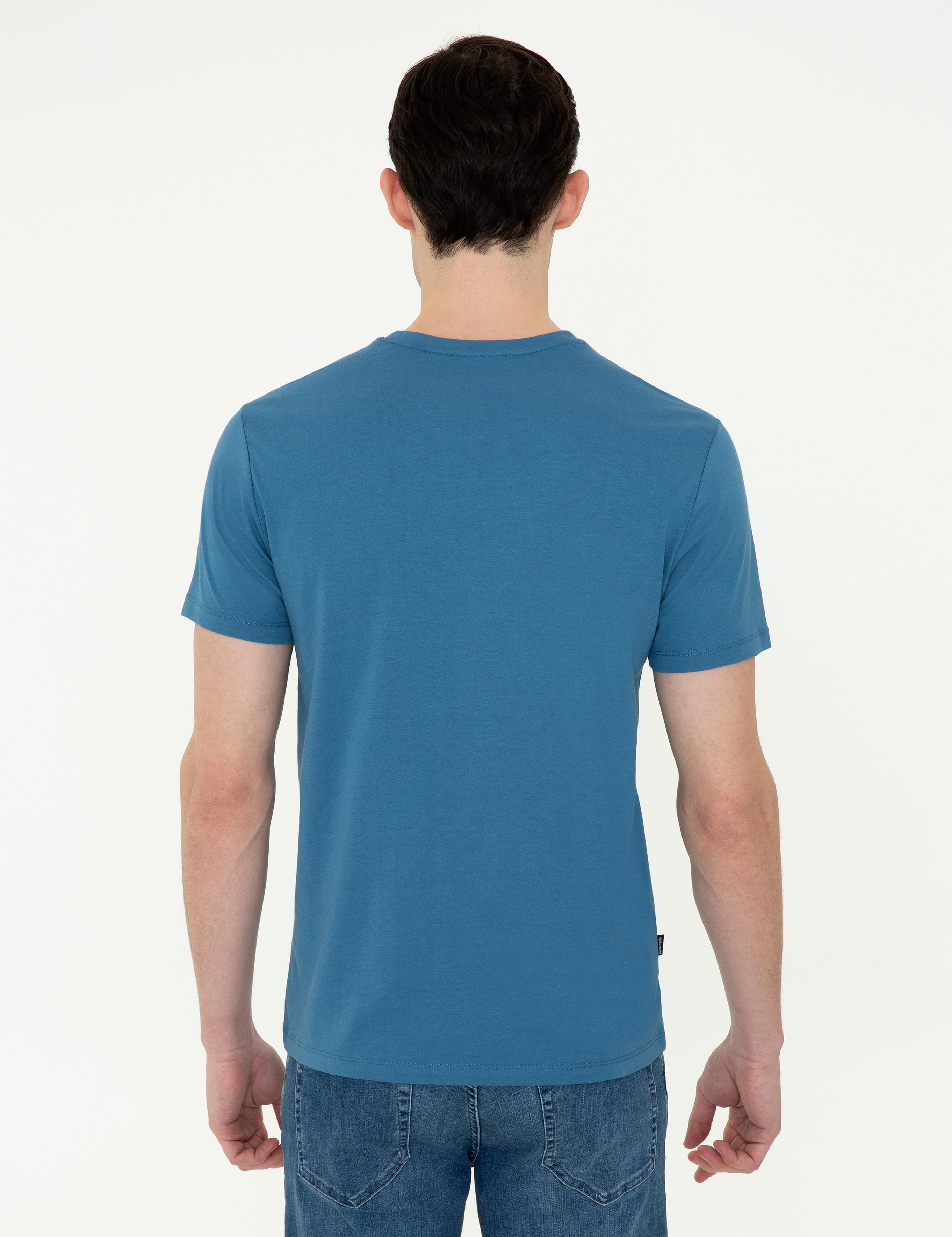 İndigo Slim Fit Bisiklet Yaka Basic Tişört