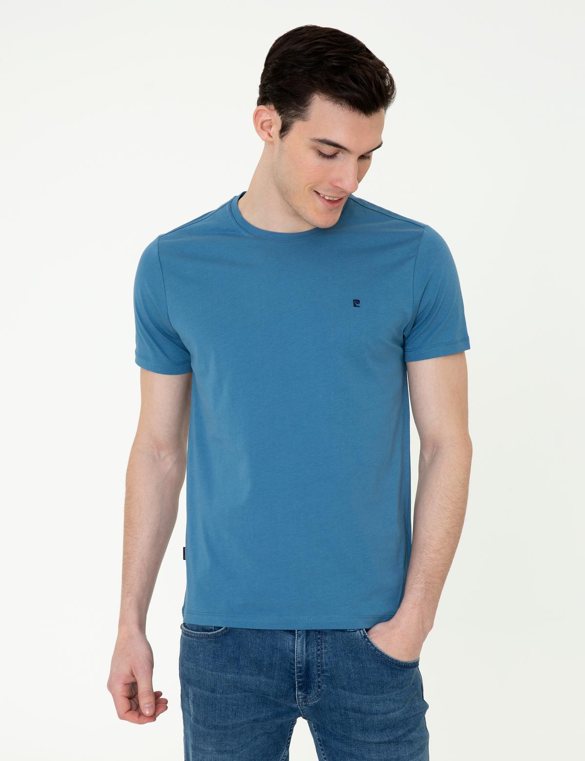 İndigo Slim Fit Bisiklet Yaka Basic Tişört