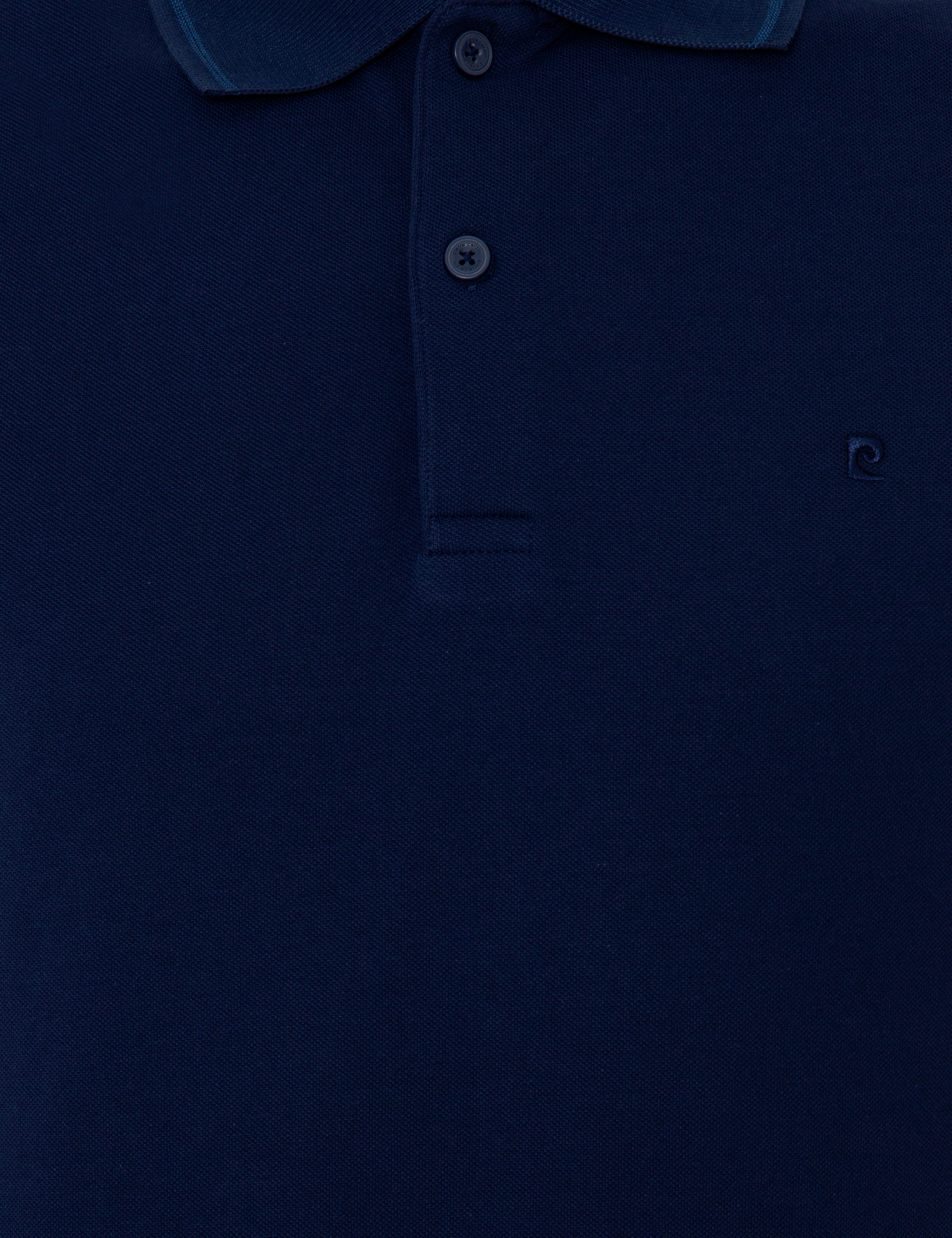 Lacivert Slim Fit Polo Yaka Basic Tişört - Image 5
