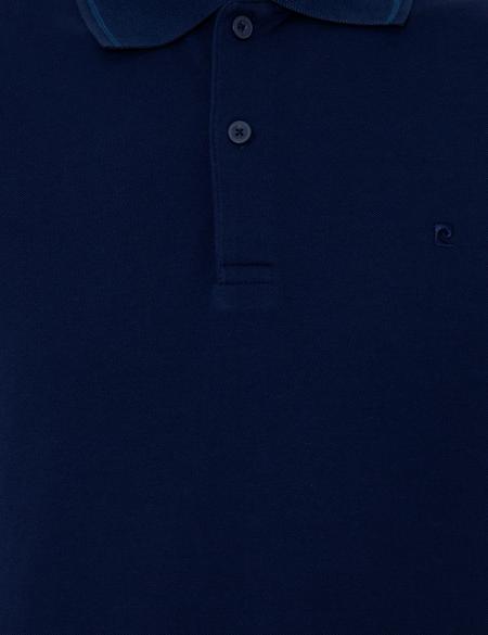 Lacivert Slim Fit Polo Yaka Basic Tişört - 50252448038